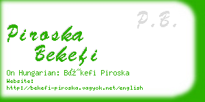 piroska bekefi business card